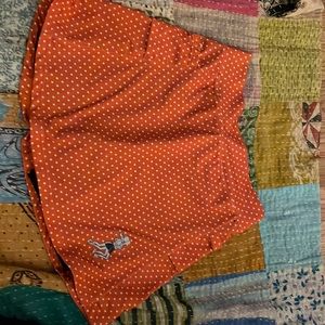 Orange polka dot running skirt, side pockets XS SkirtSports